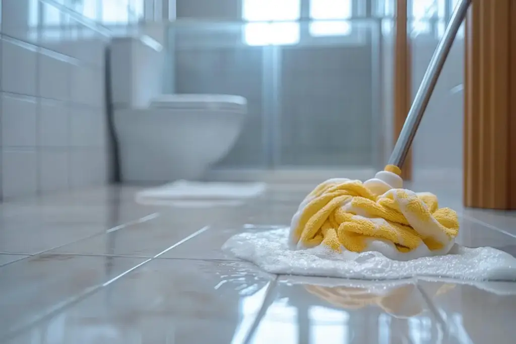how to clean bathroom floor
