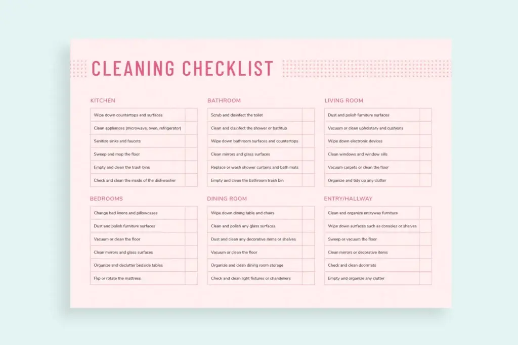 Winter house cleaning checklist
