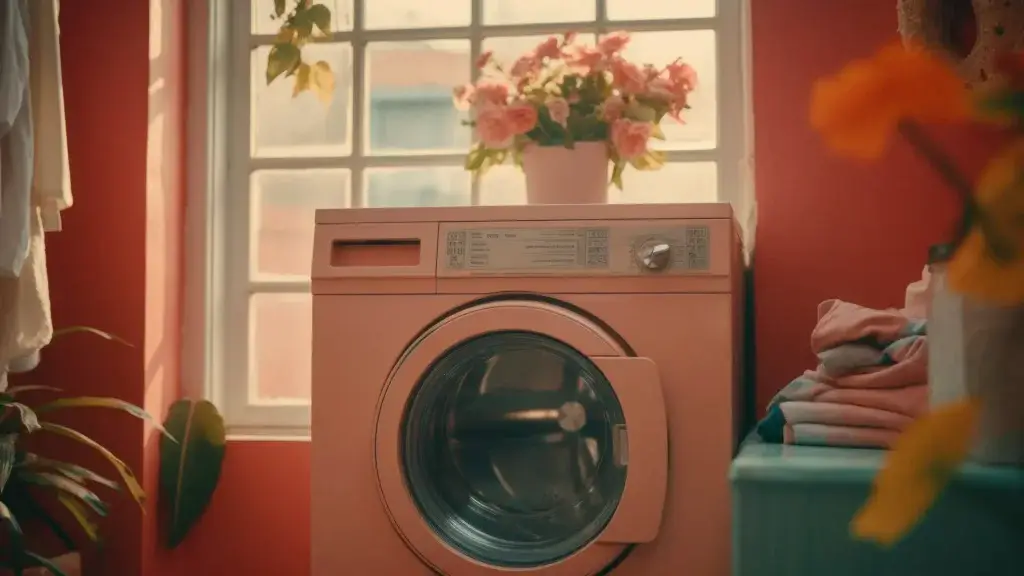 washing machine in cozy laundry room